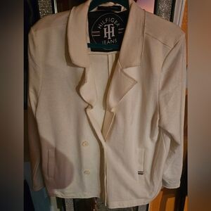 Tommy Hilfiger Ivory Knit Blazer Jacket